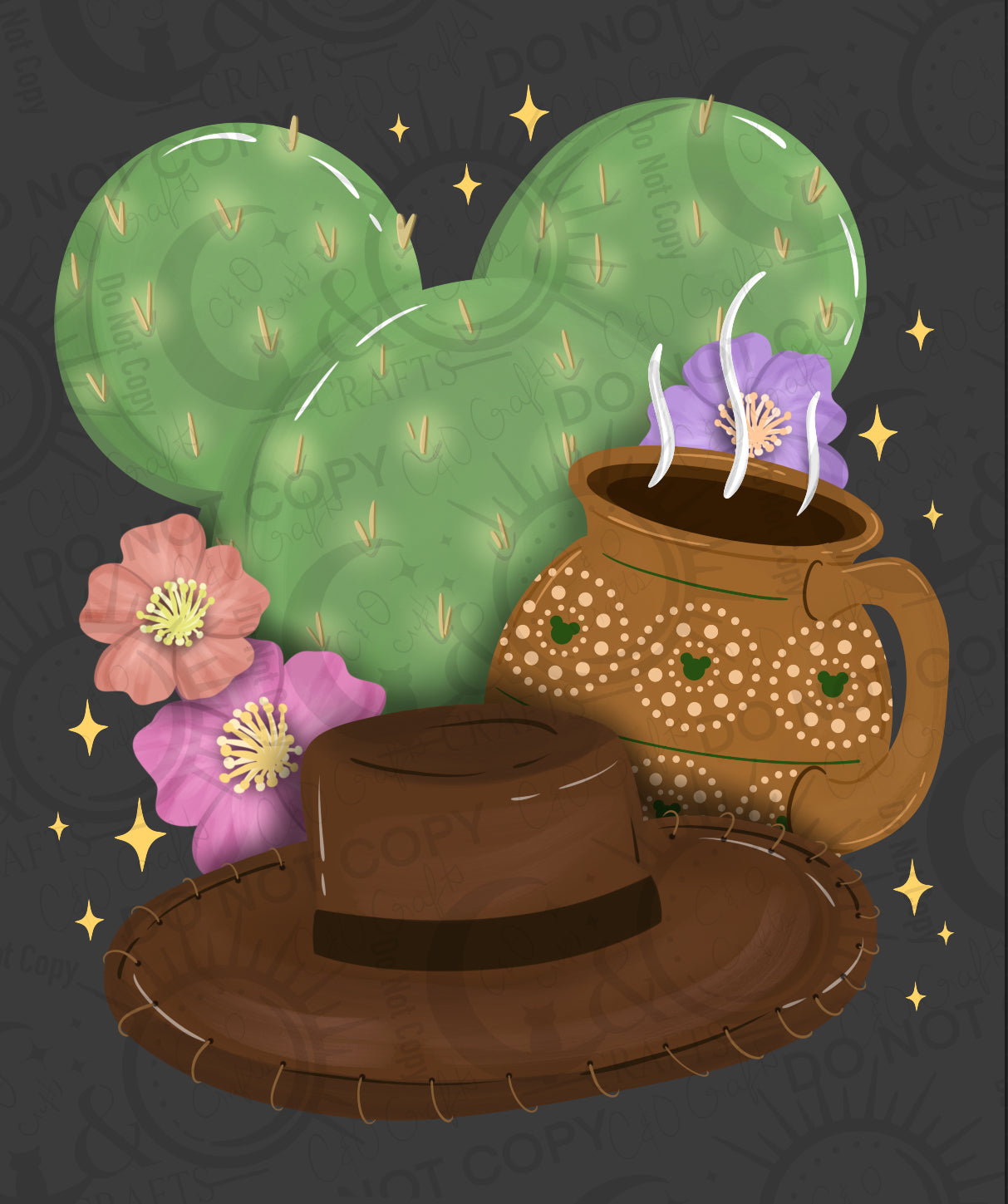 Cactus Mouse (Brown Hat) PNG