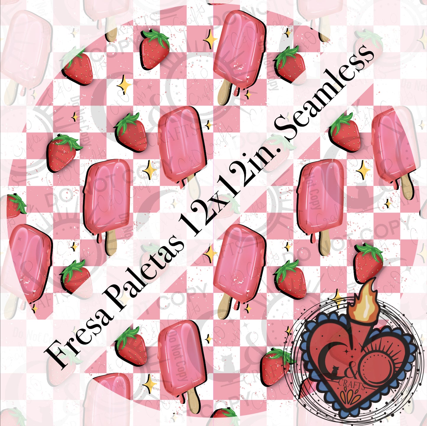 12x12 in. Seamless Fresa Paletas