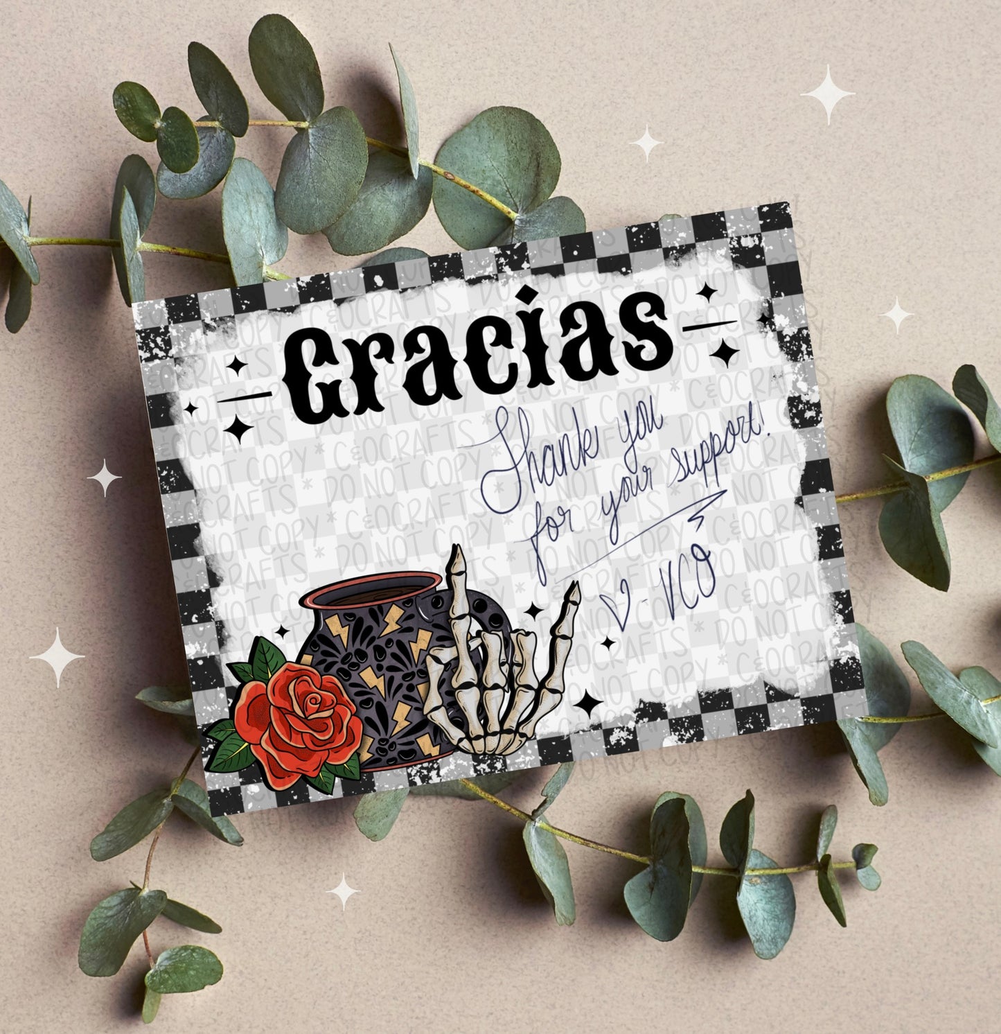 Grunge Cafecito Insert Card PNG