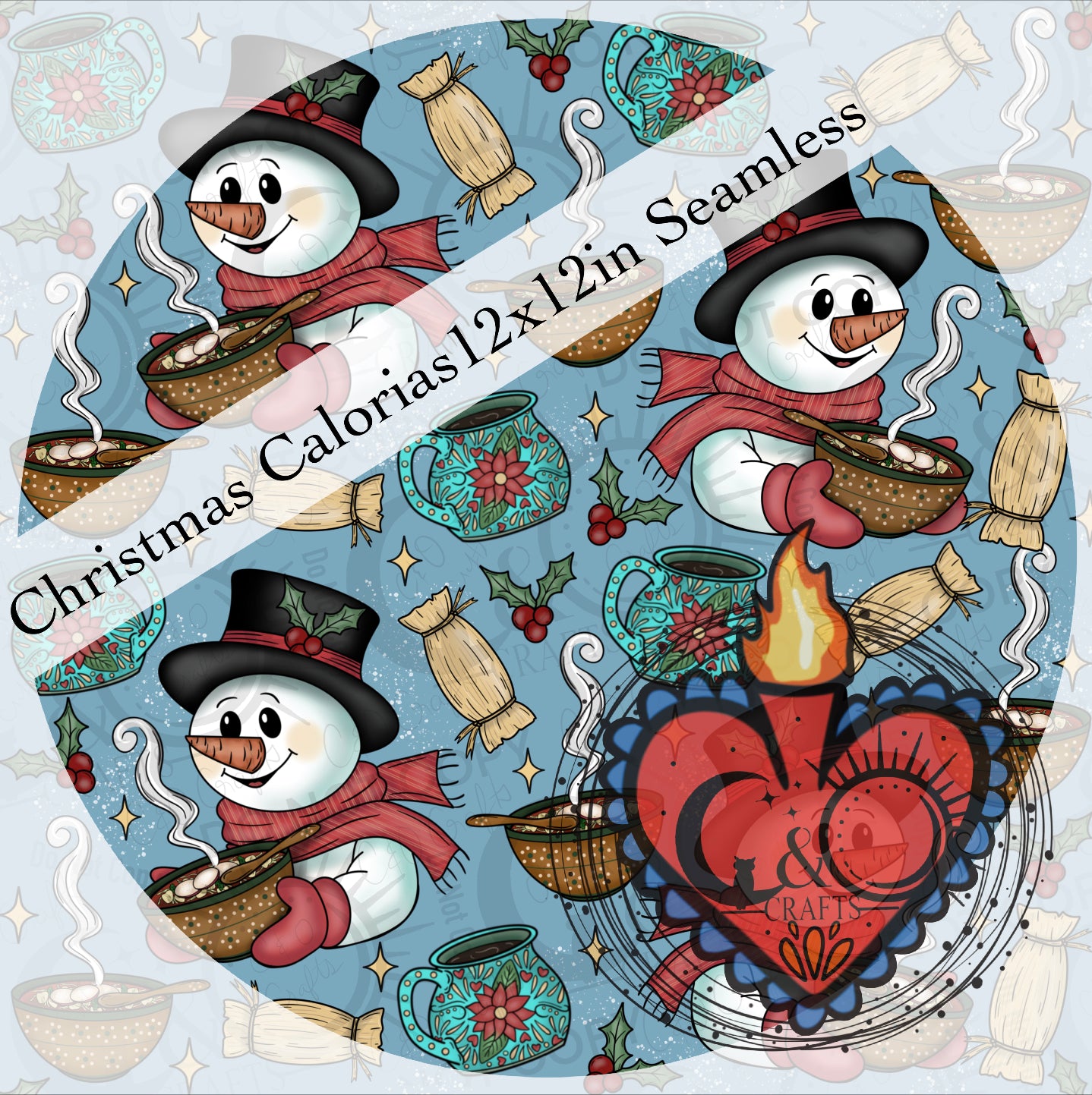 Christmas Calories 12x12 Seamless