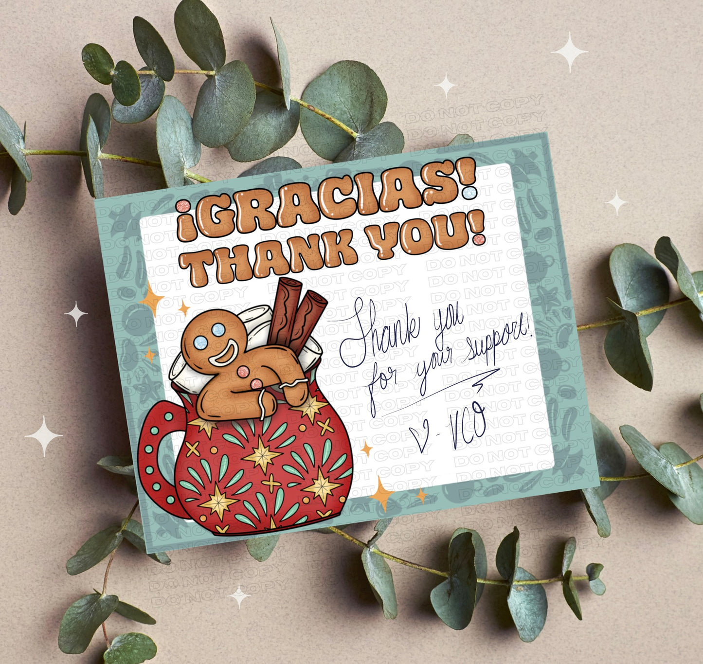 Gingerbread Insert Card PNG