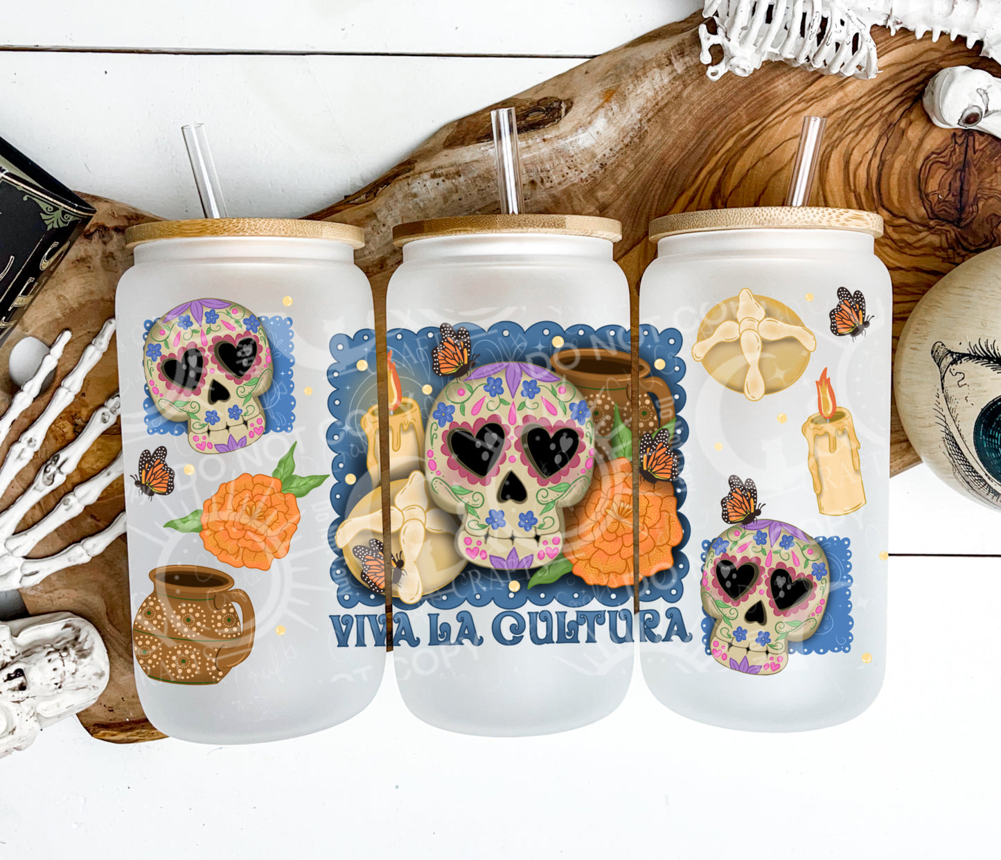 Cultura Viva Blue 16oz PNG
