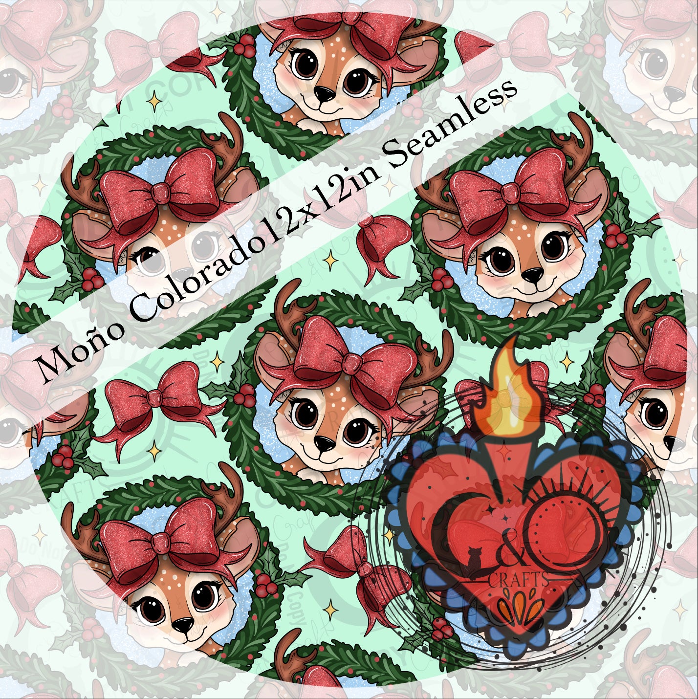 Moño Colorado 12x12inch Seamless