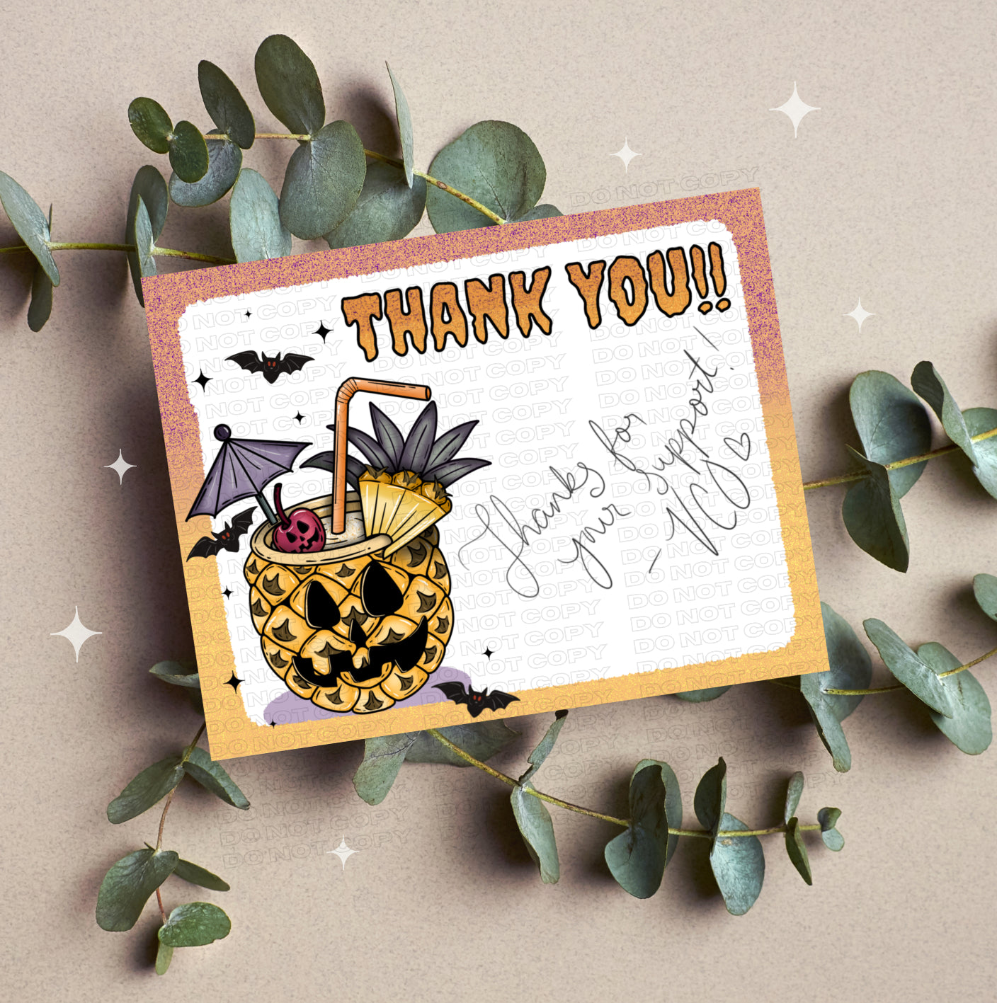 Spooky Pineapple Insert Card PNG