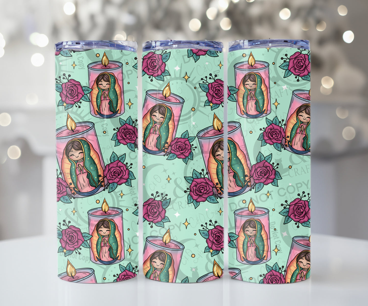 Virgencita Candles 12x12 Seamless