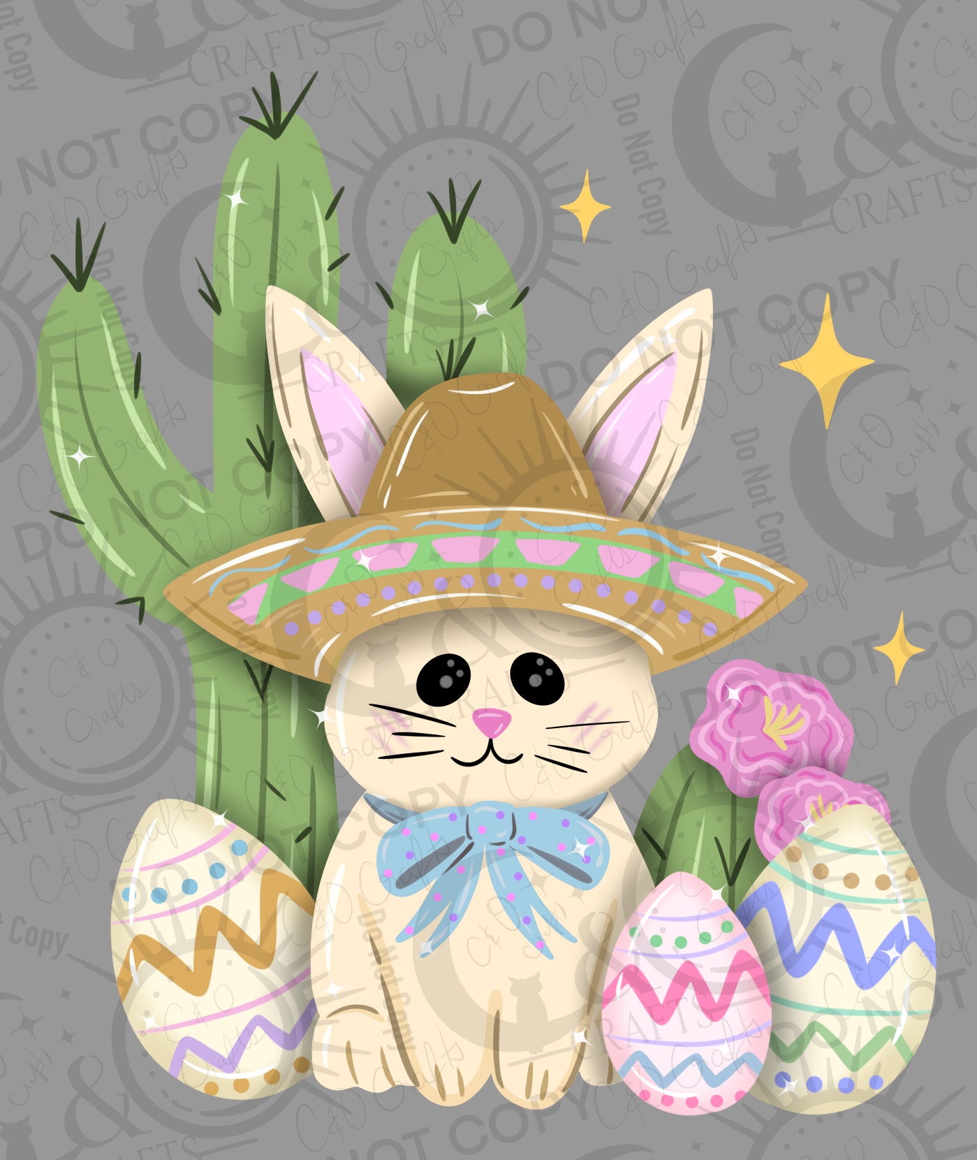 Sombrero Easter Bunny PNG