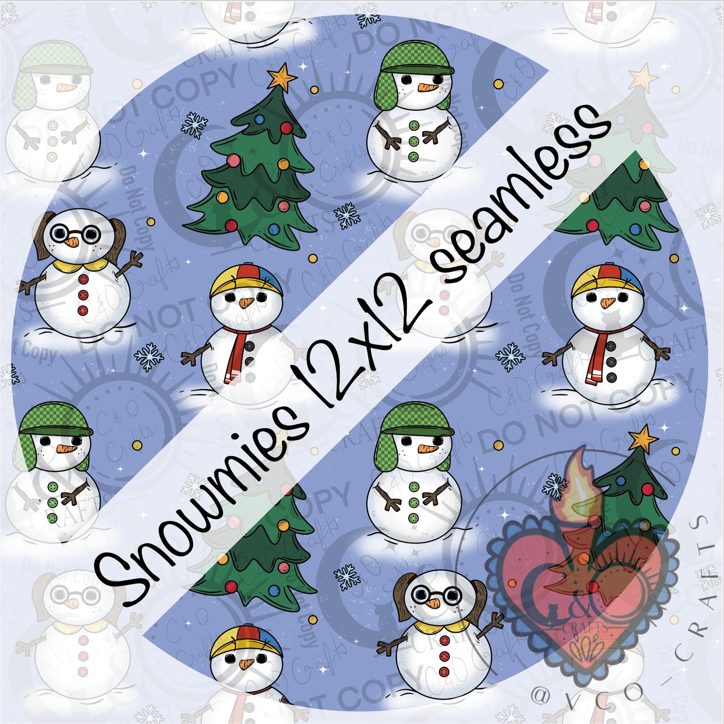 Snowmies Del 8 12x12inch Seamless