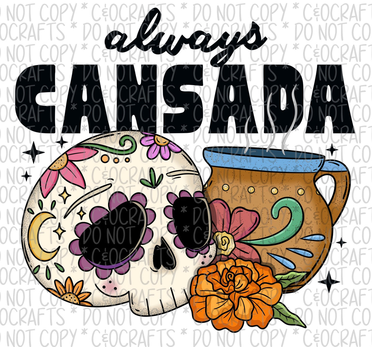 Always Cansada PNGs (black/white)