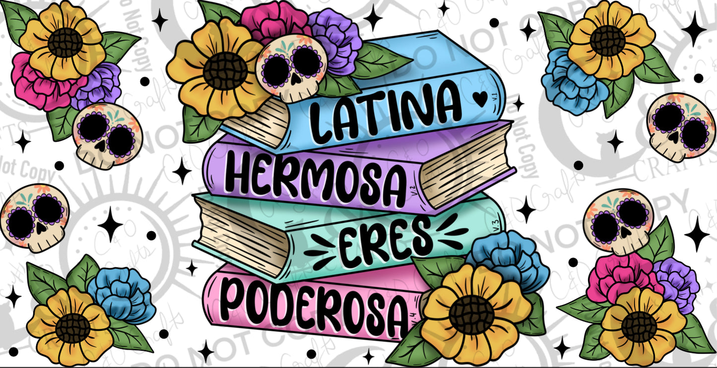 Latina Poderosa Skull 16oz PNG