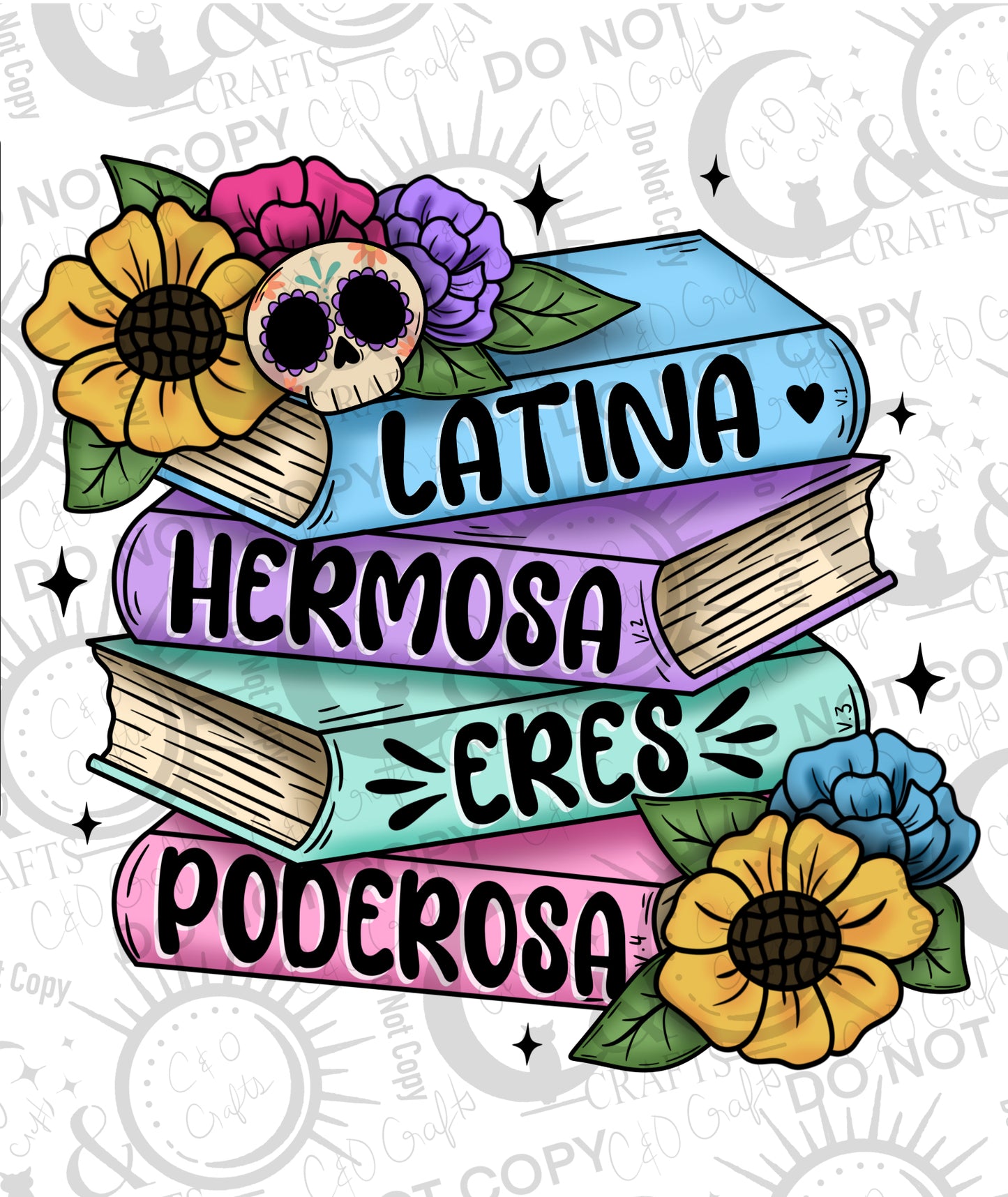 Latina Poderosa Skull PNG