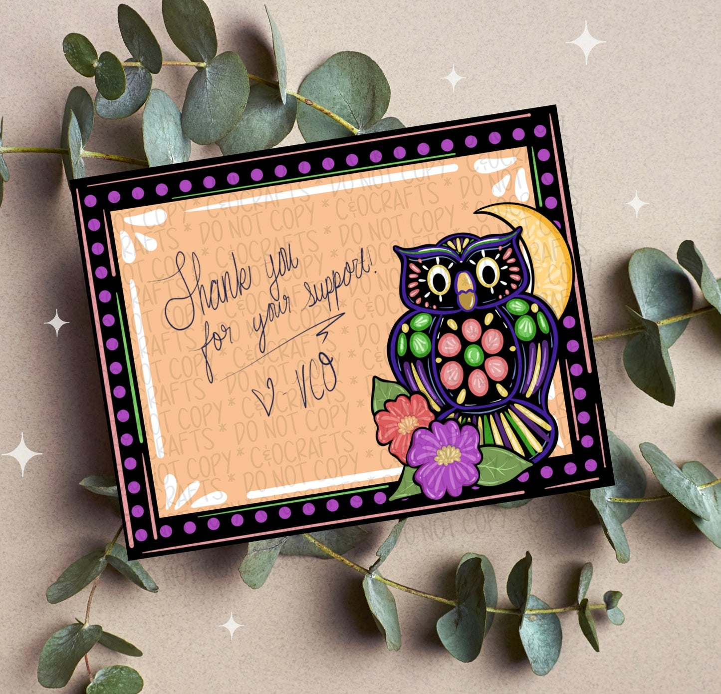 Owl Alebrije Insert Card PNG