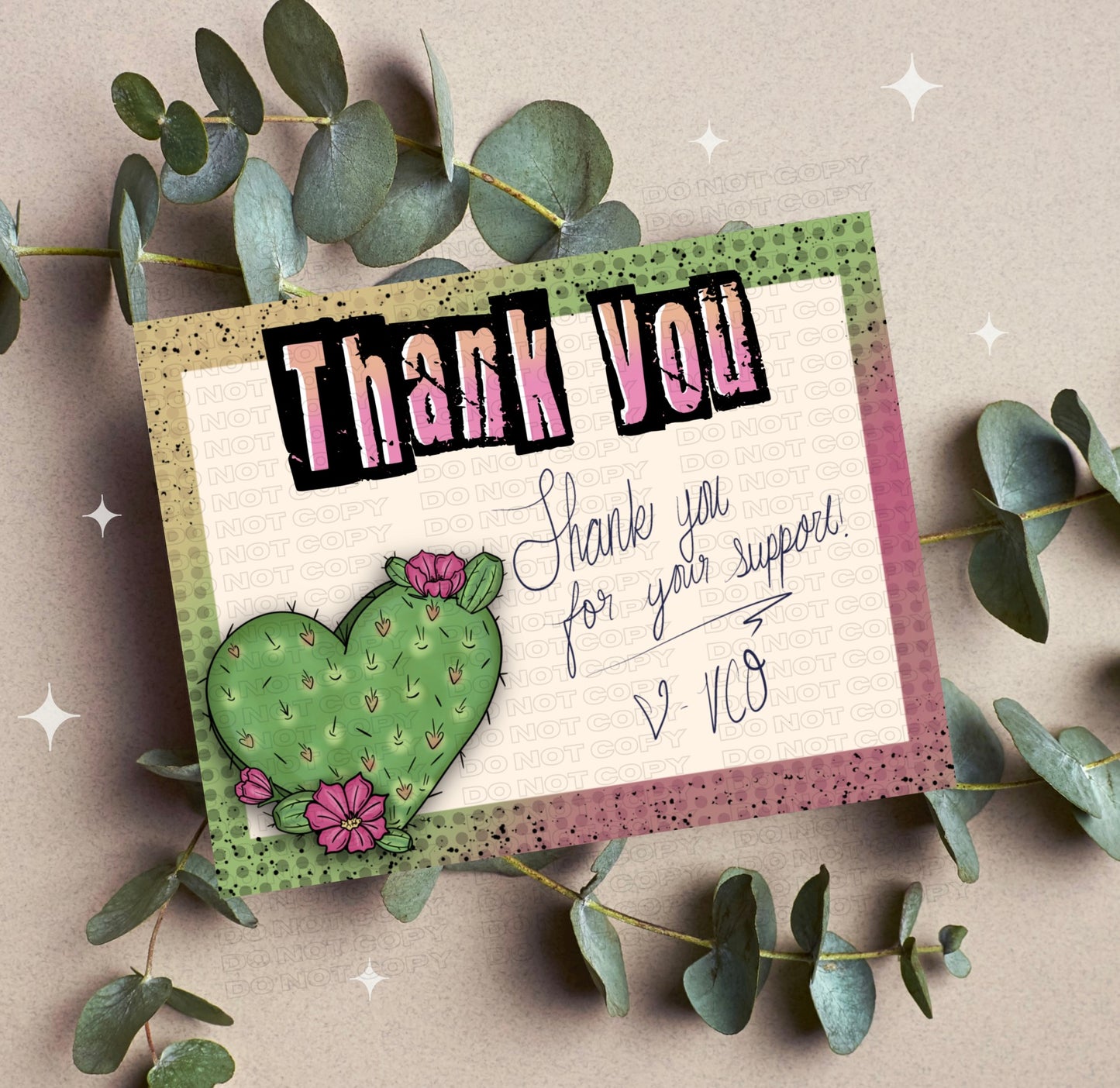 Cactus Heart Insert Card PNG