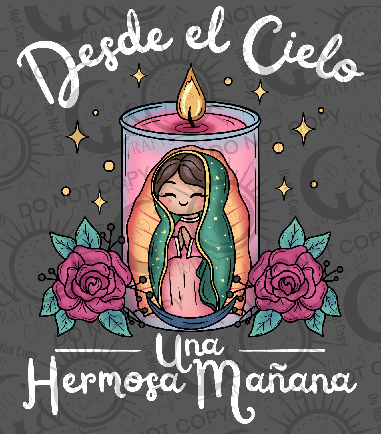 Inverted Virgencita Candle PNG
