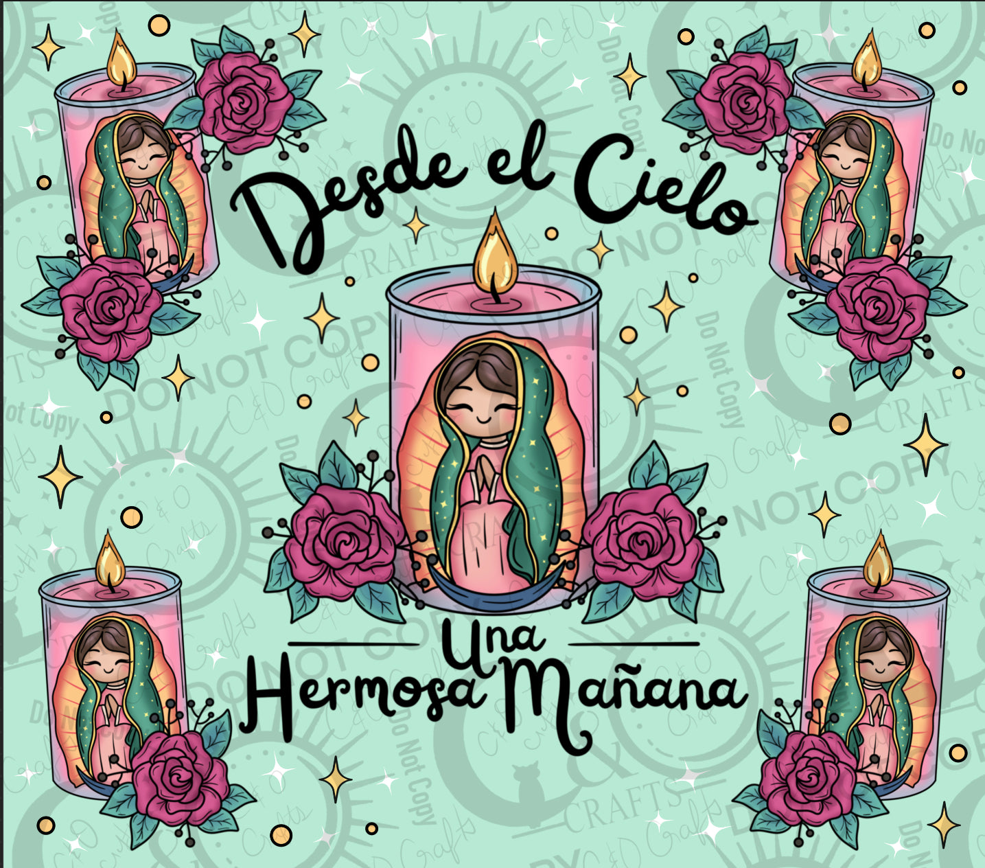 Virgencita Candle 20oz Wrap PNG