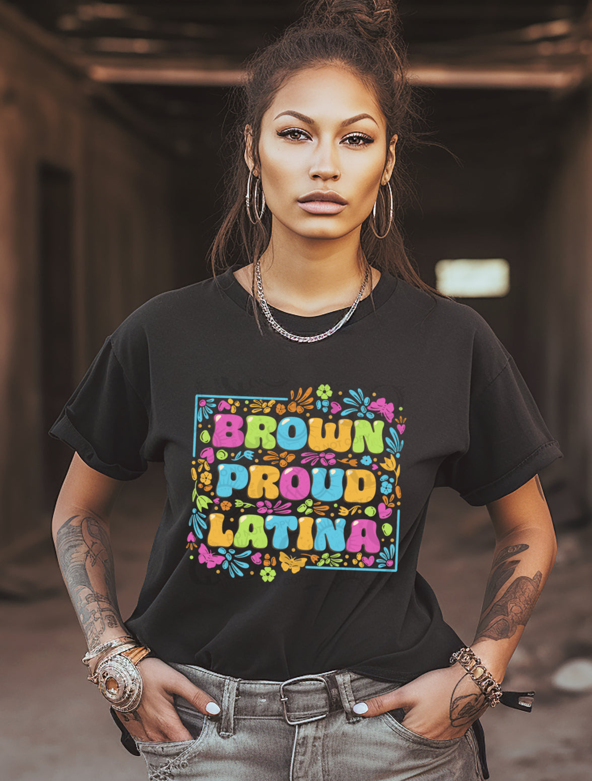 Brown Proud Latina PNG