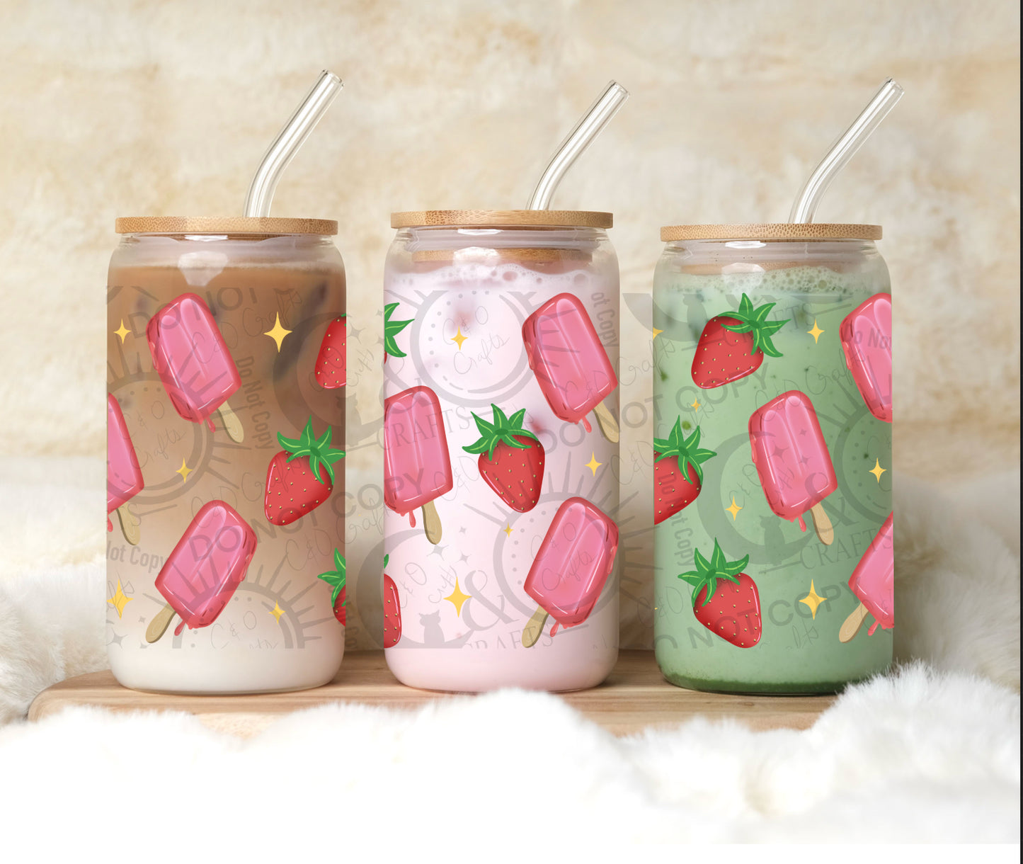 Fresa Paletas 16oz PNG