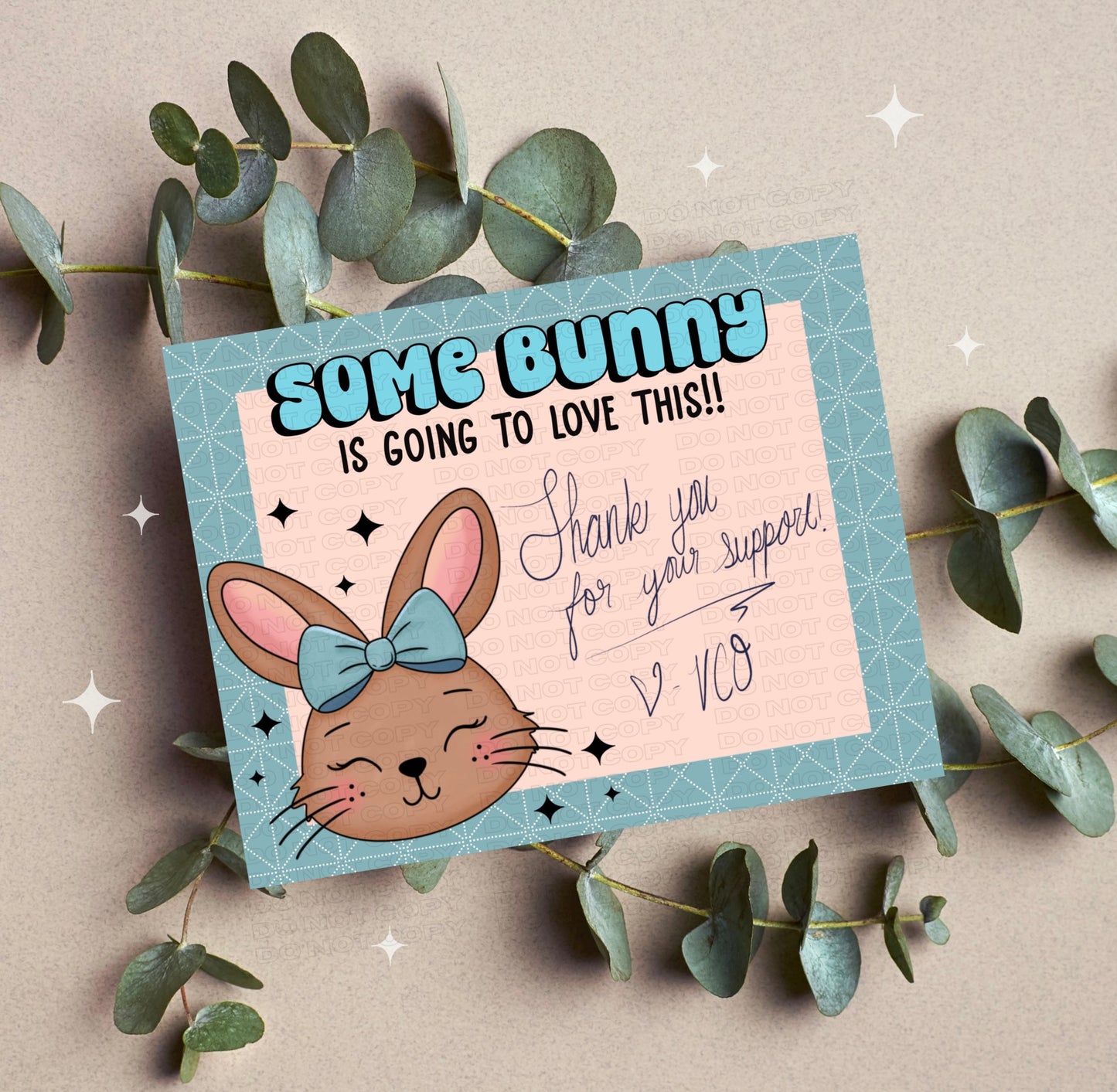 Blue Bunny Insert Card PNG