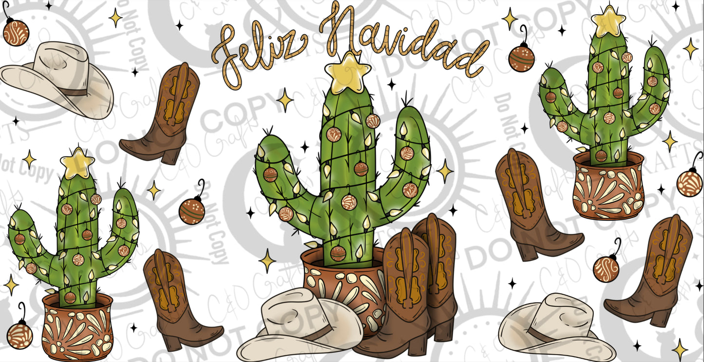 Vaquero Christmas 16oz PNG