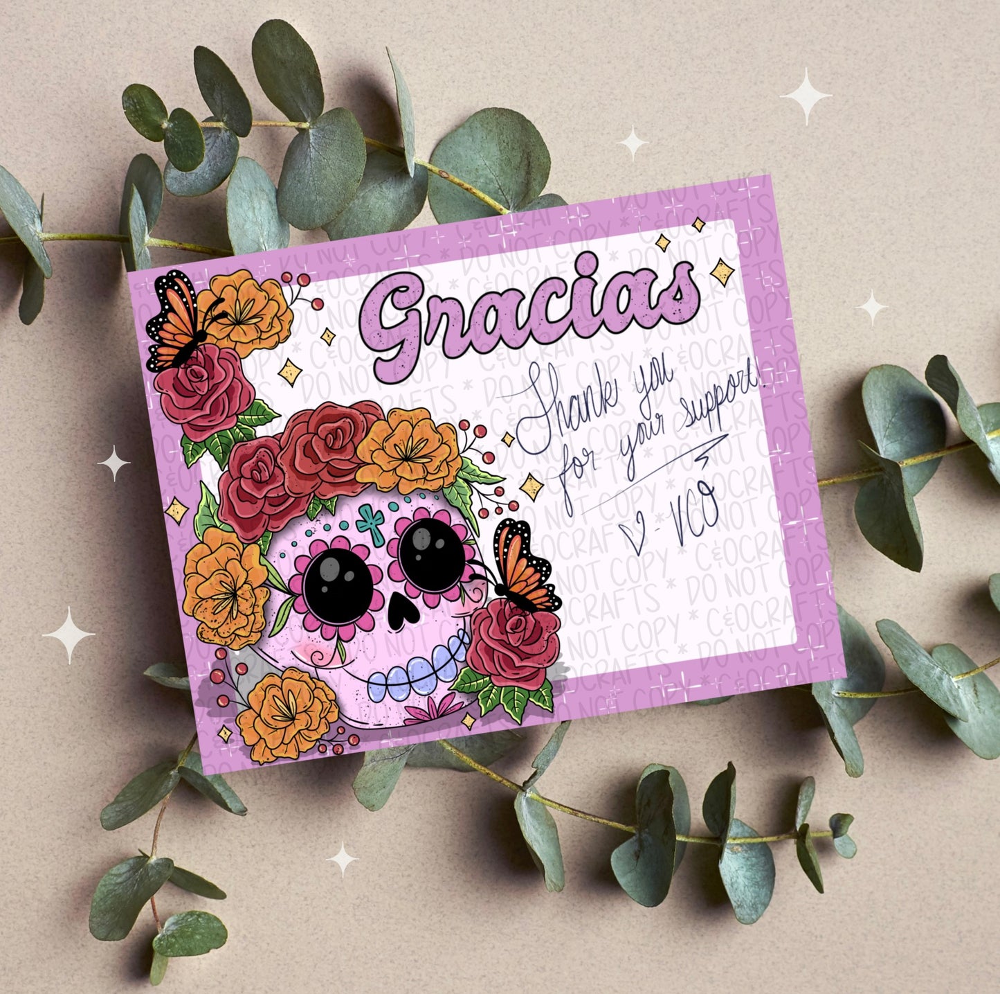 Sugar Skull Insert Card PNG
