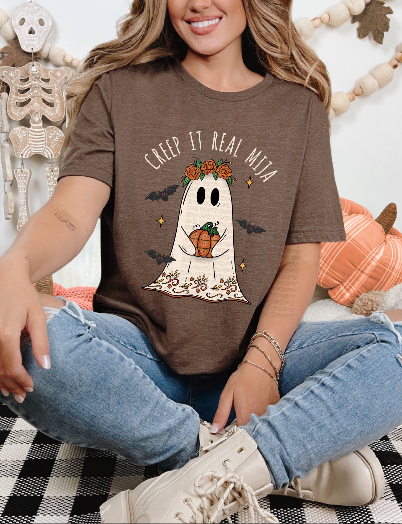 Creep It Real Mija (cream letters) PNG