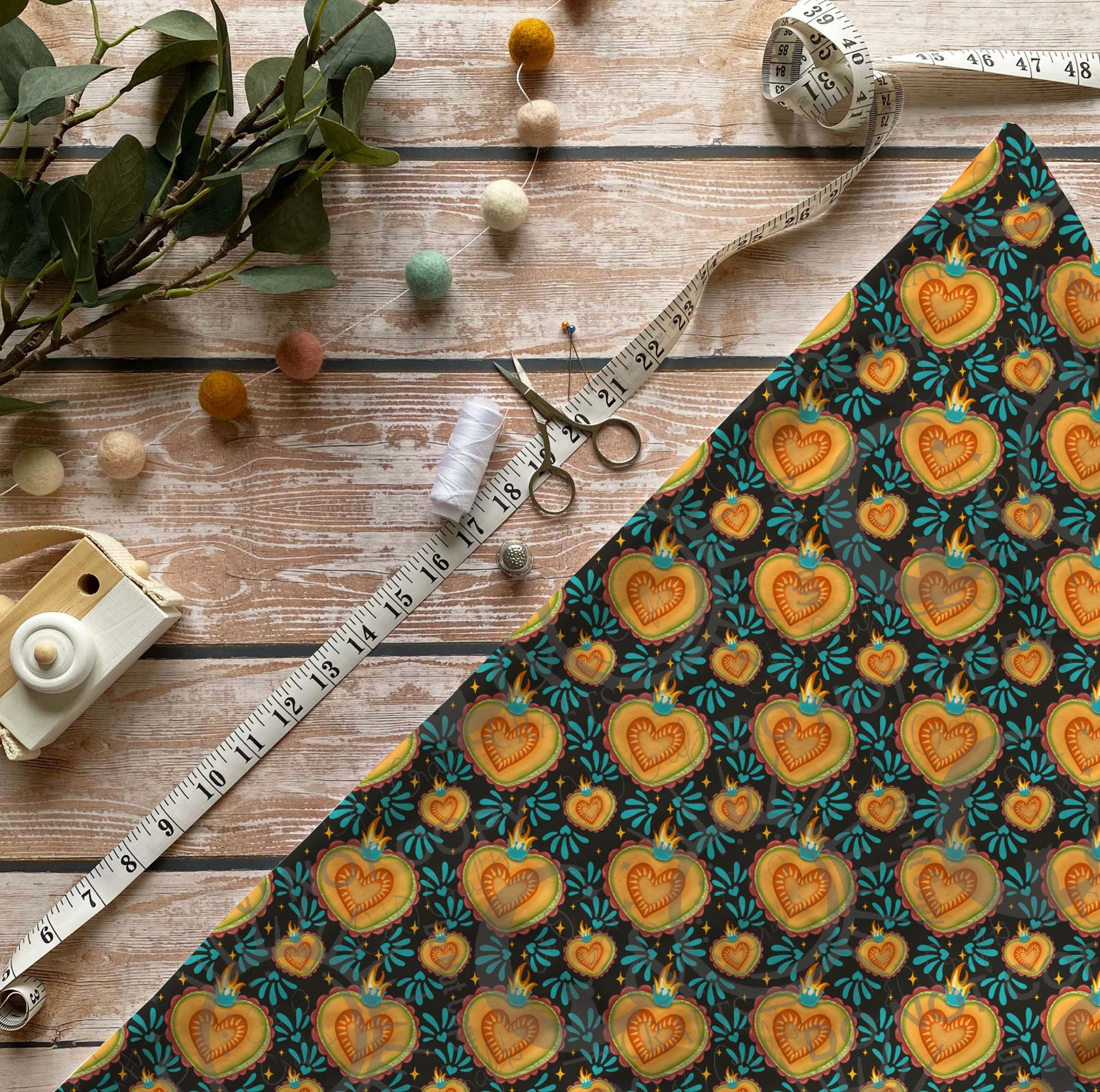 Corazón de Melon Dark Gray 12x12 Seamless