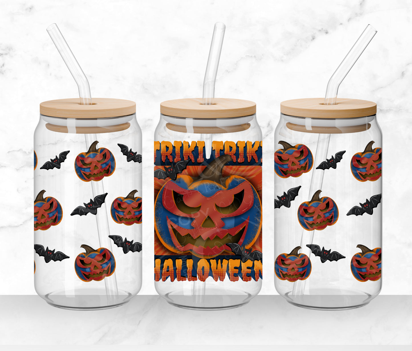 Luchador Jack-o’-lantern 16oz PNG