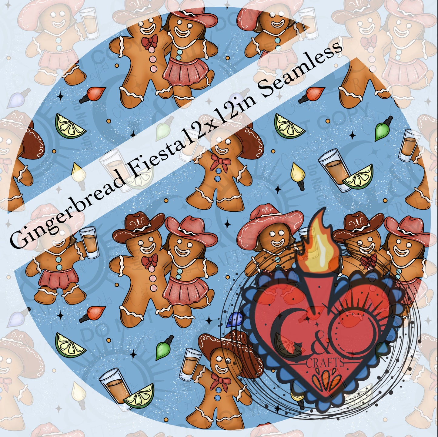 Gingerbread Fiesta 12x12inch Seamless