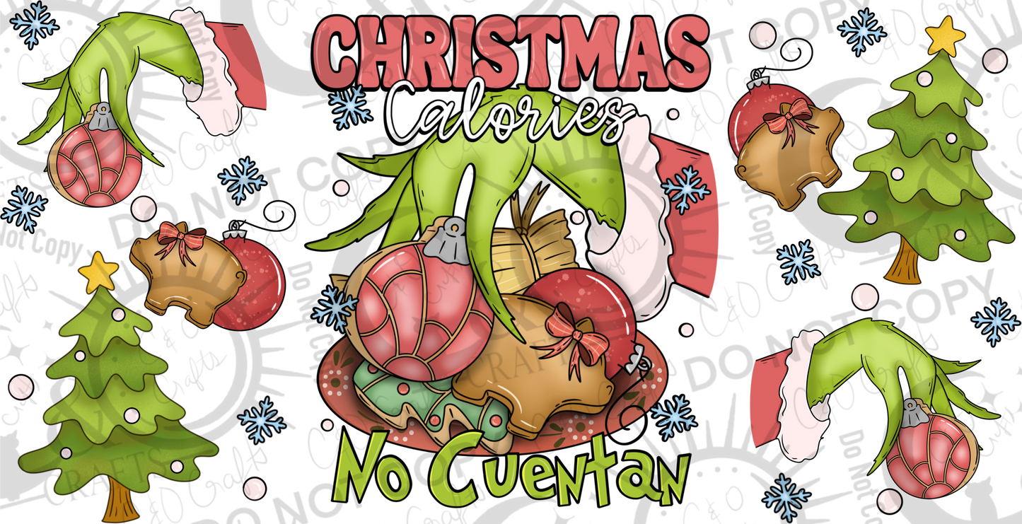 Christmas Calories Pan (green hand) 16oz PNG