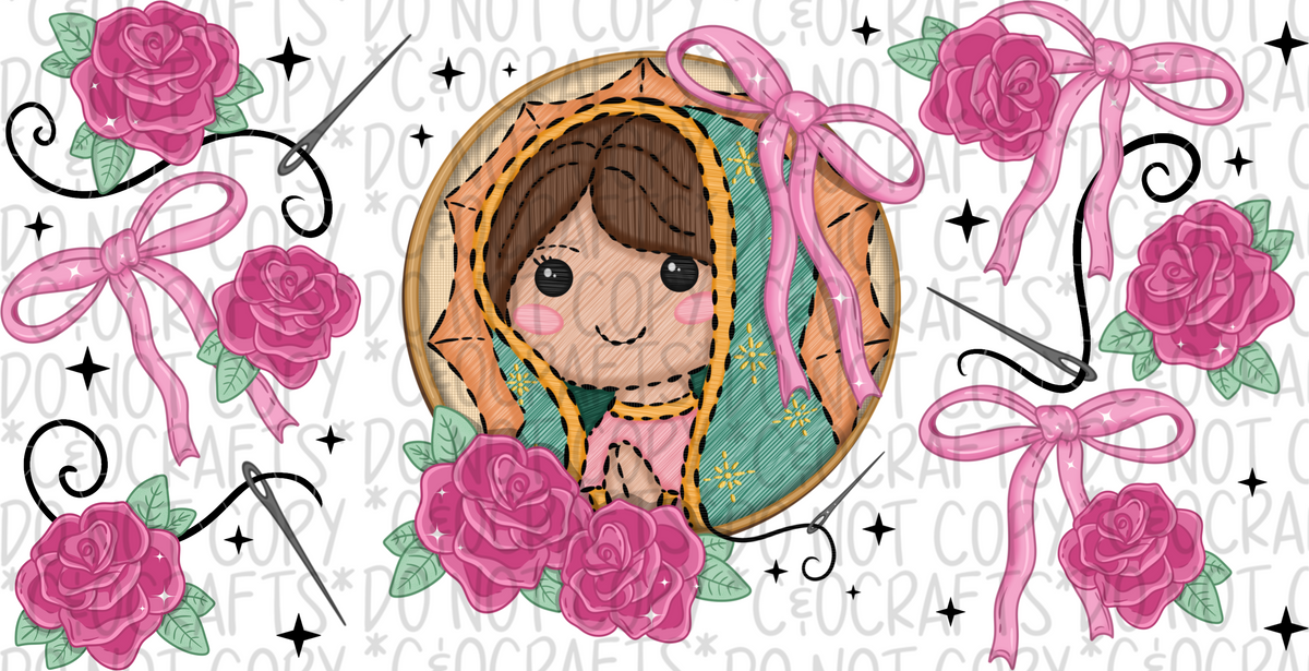 Embroidered Virgencita 16oz PNG