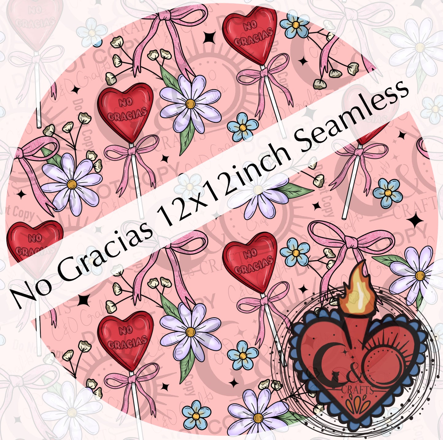 No Gracias Paleta 12x12 Seamless PNG