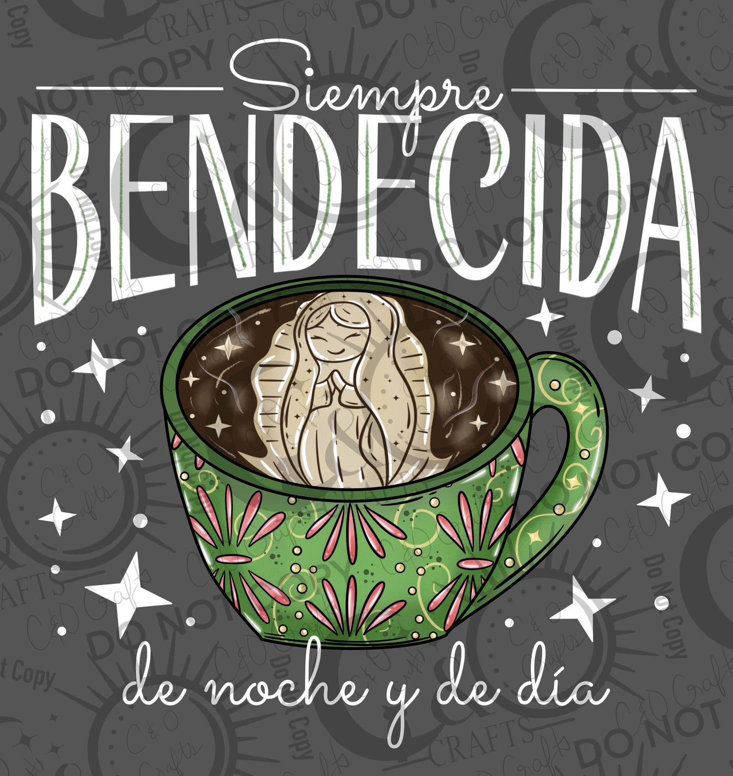 Bendecida Virgencita PNGs (black/white)