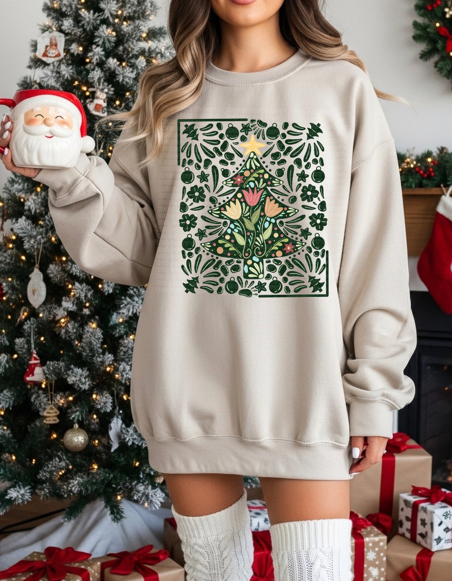 Talavera Christmas (dark green) PNG