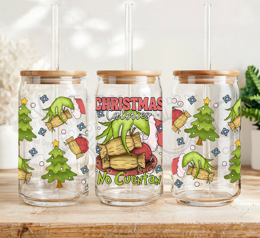 Christmas Calories (green hand) 16oz PNG