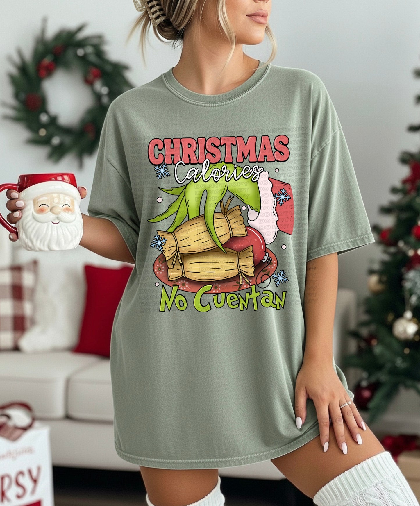 Christmas Calories (Green hand) PNG