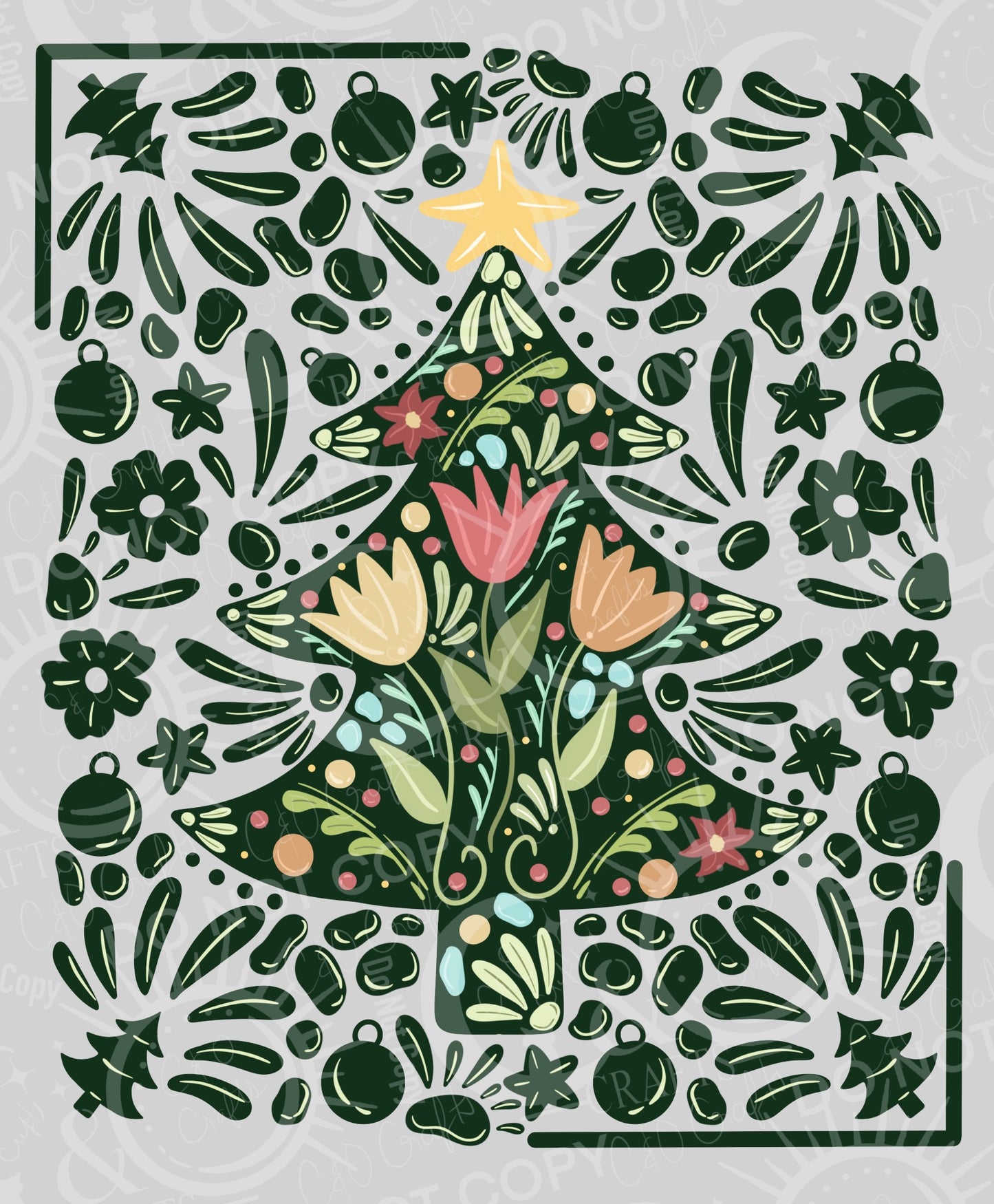 Talavera Christmas (dark green) PNG