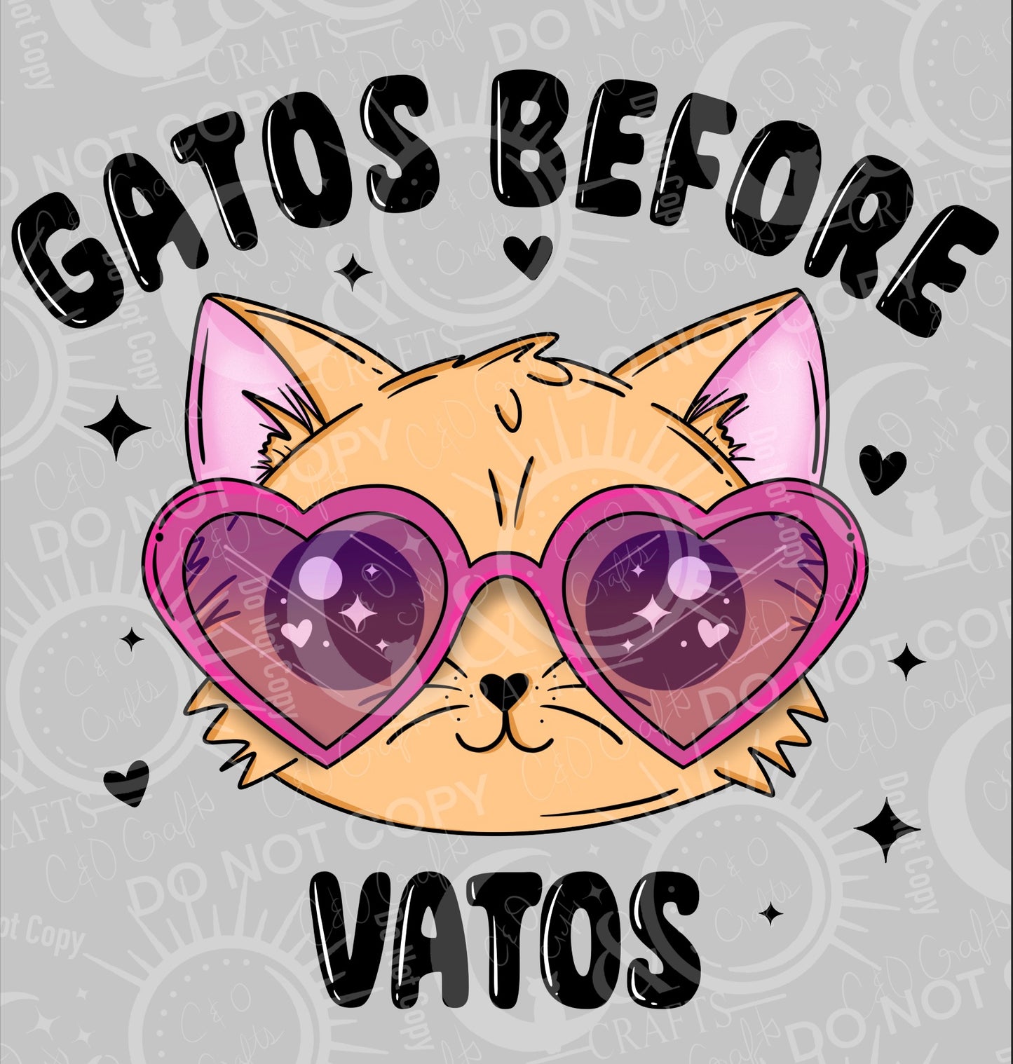Orange Gatos Before Vatos (black/white) PNGs