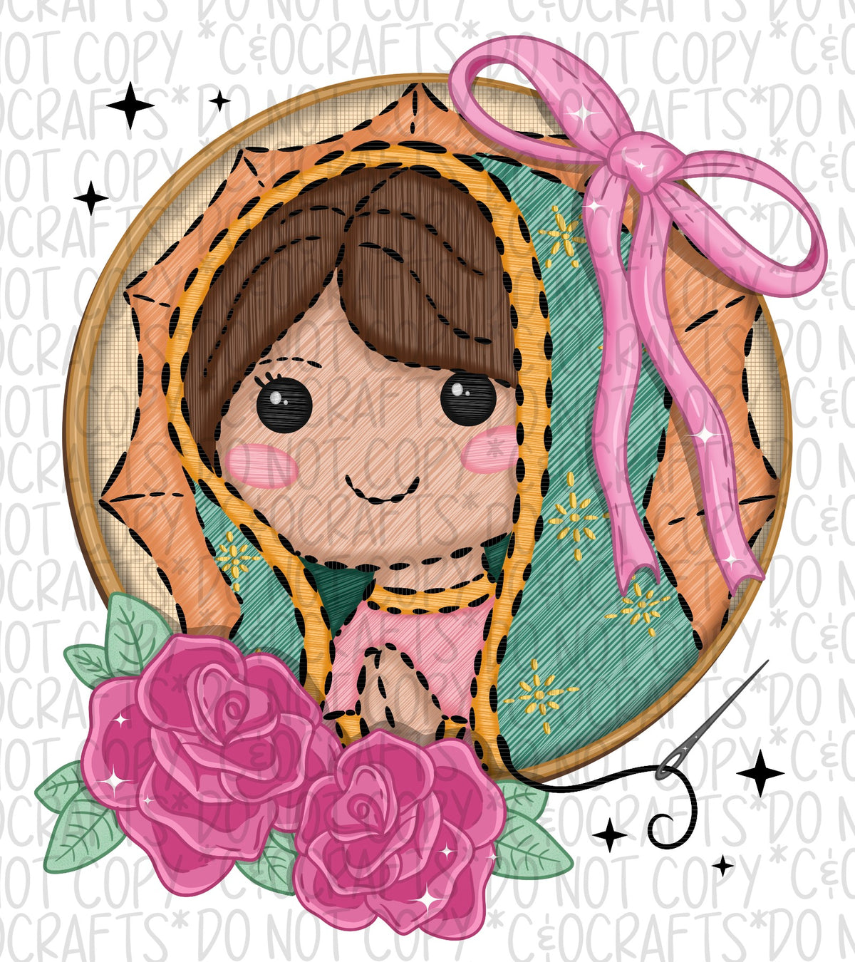 Embroidered Virgencita PNG