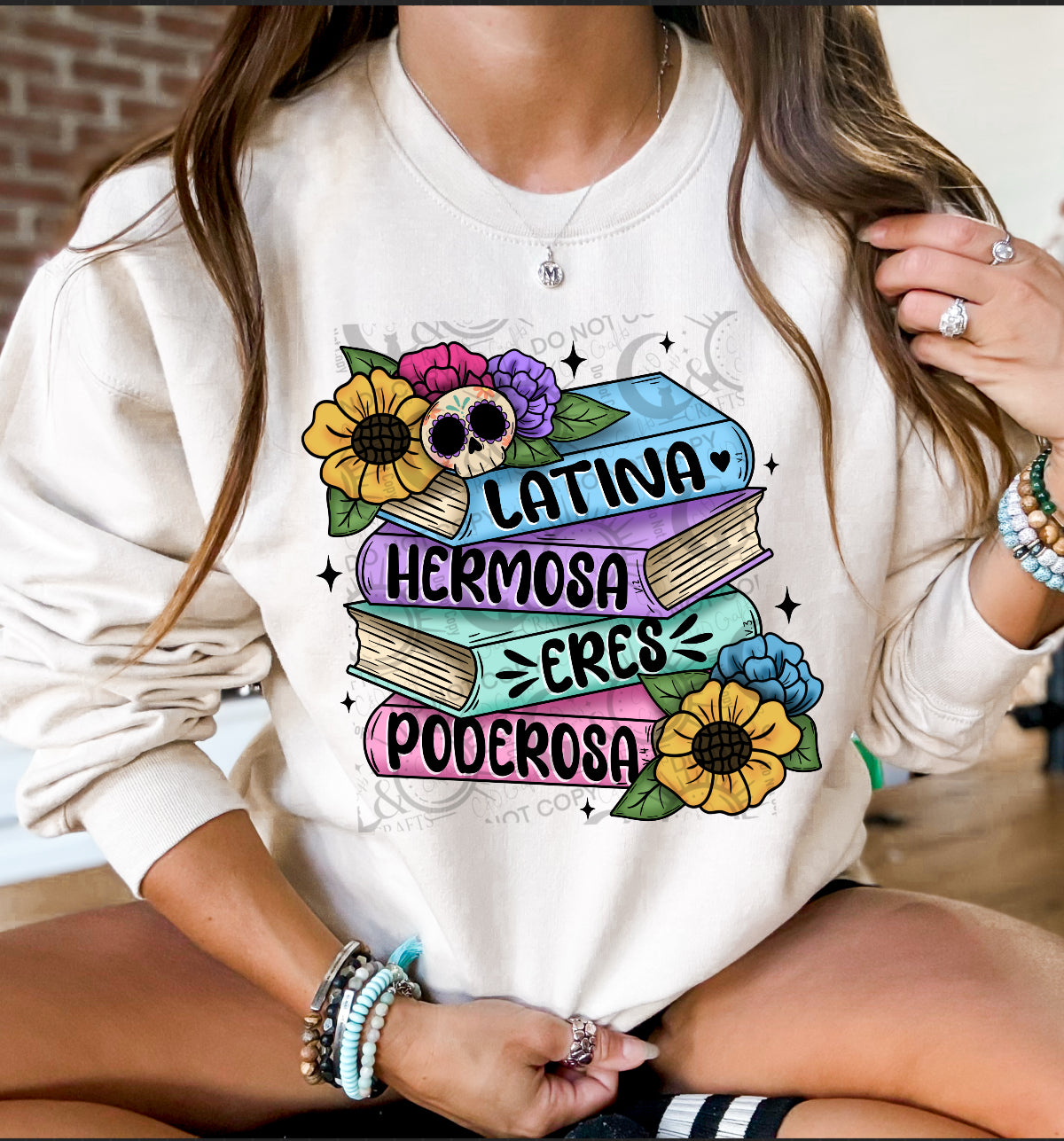 Latina Poderosa Skull PNG
