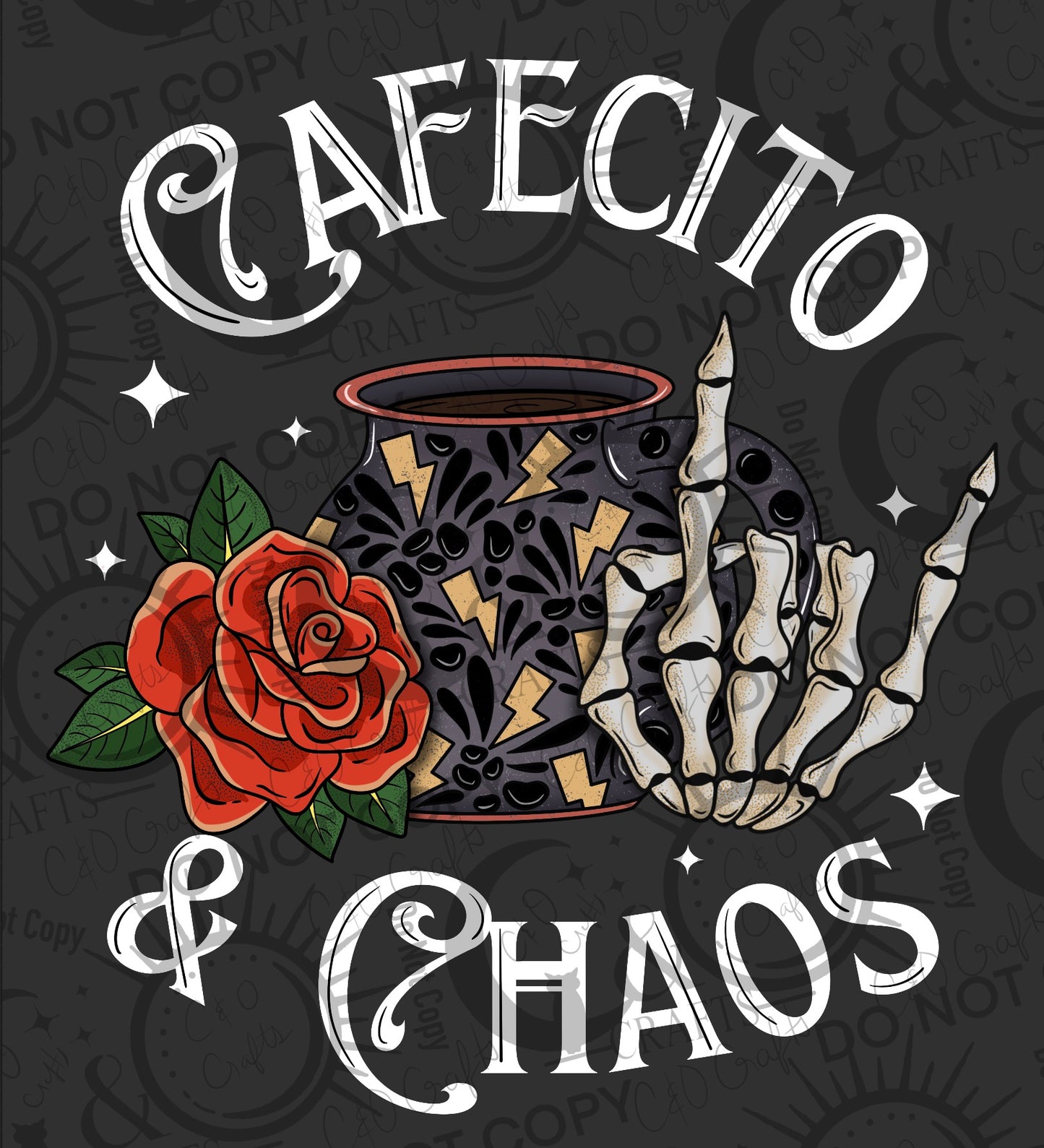 Café & Chaos PNGs (black/white)