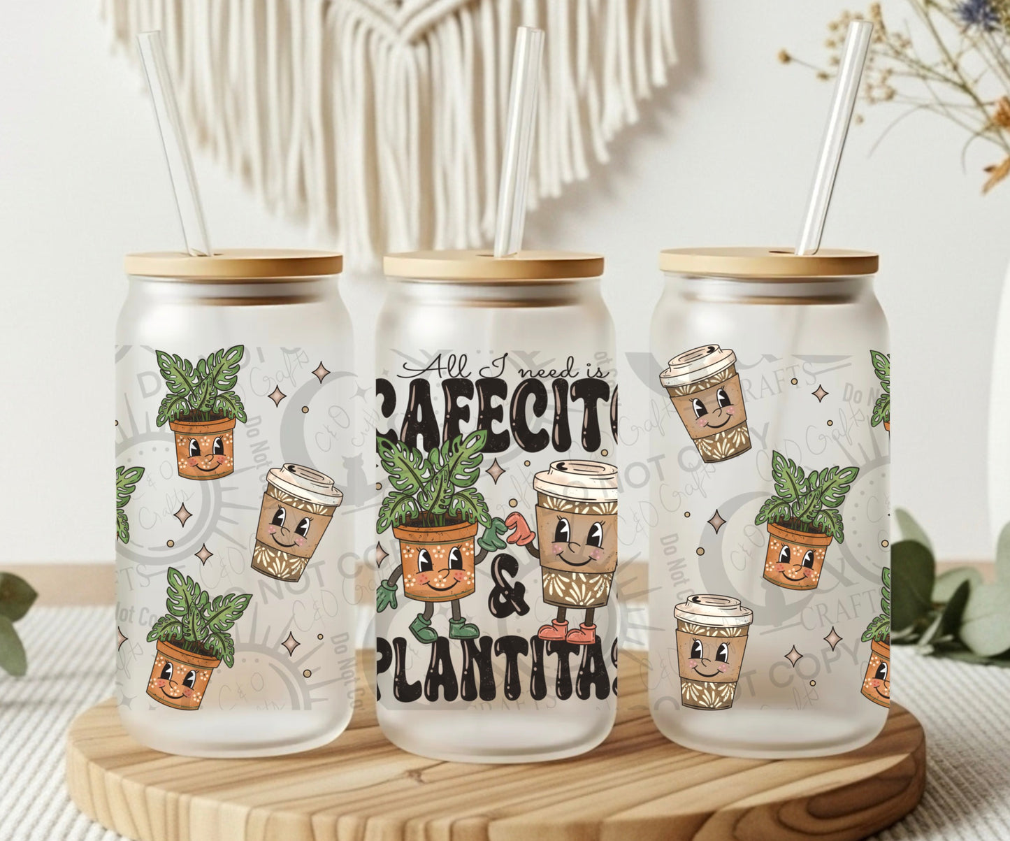 Café y Plantitas 16oz PNG