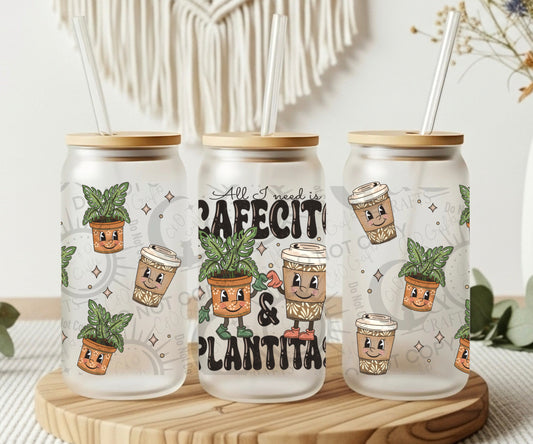 Café y Plantitas 16oz PNG