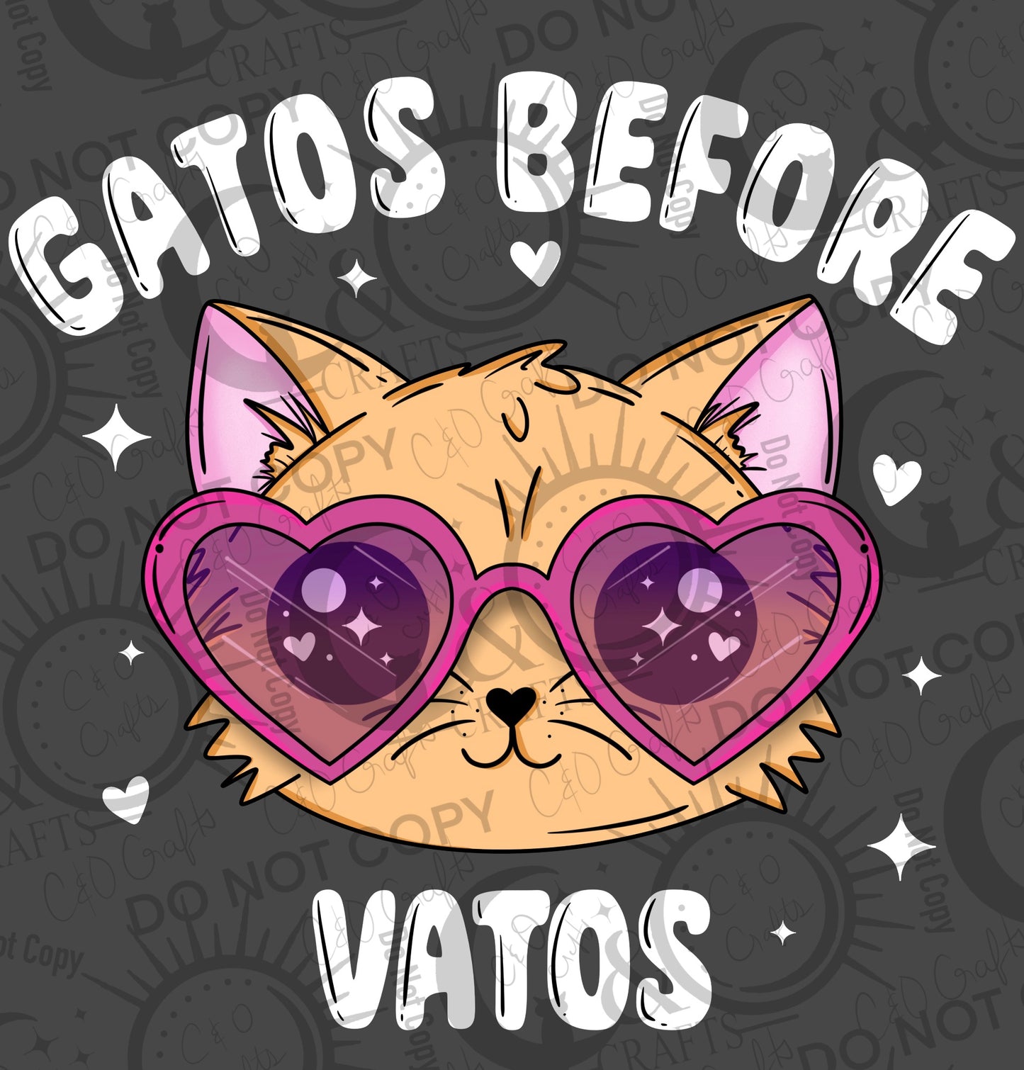 Orange Gatos Before Vatos (black/white) PNGs