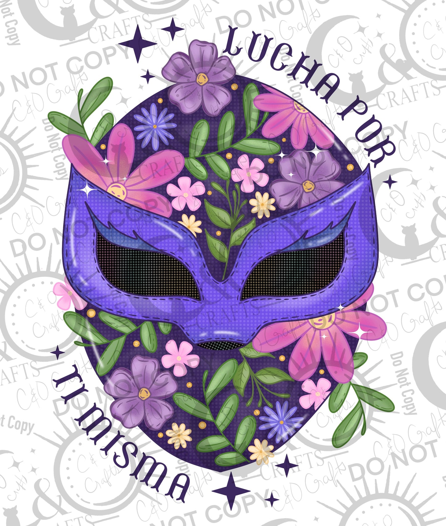 Floral Lucha Mask PNG