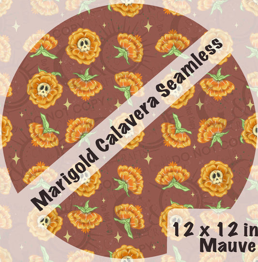 Marigold Calavera Mauve 12x12 in. Seamless