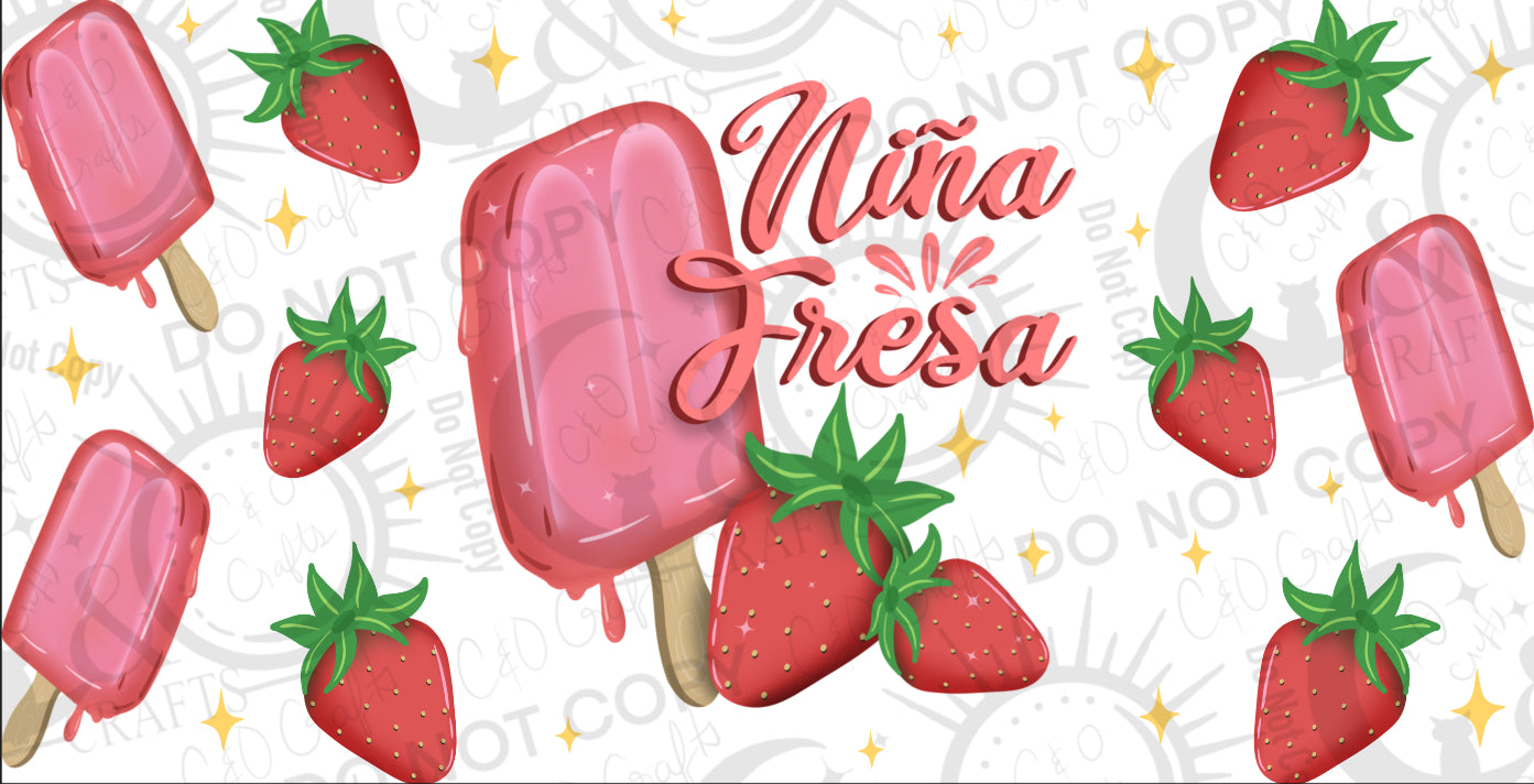 Niña Fresa 16oz PNG