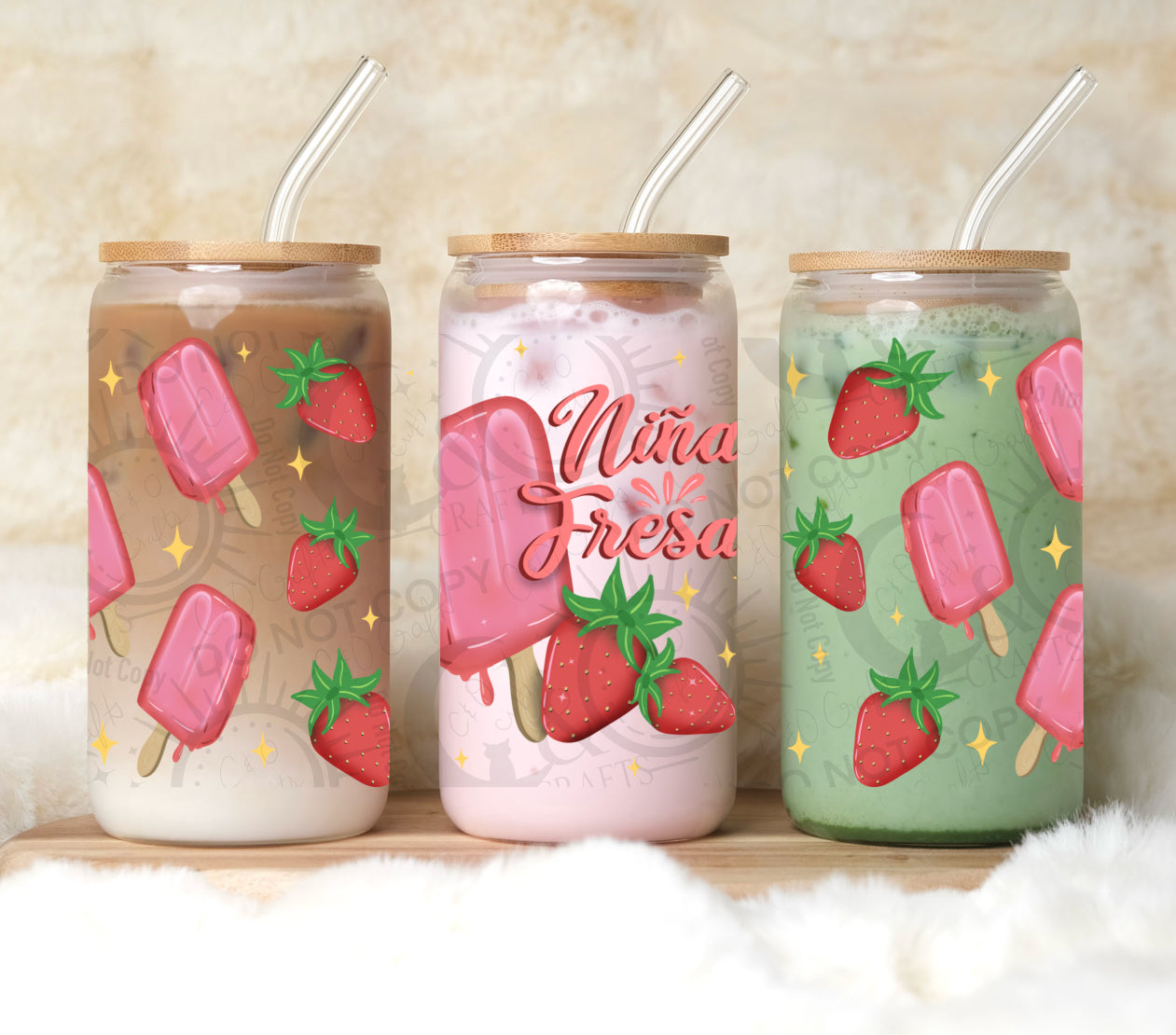Niña Fresa 16oz PNG
