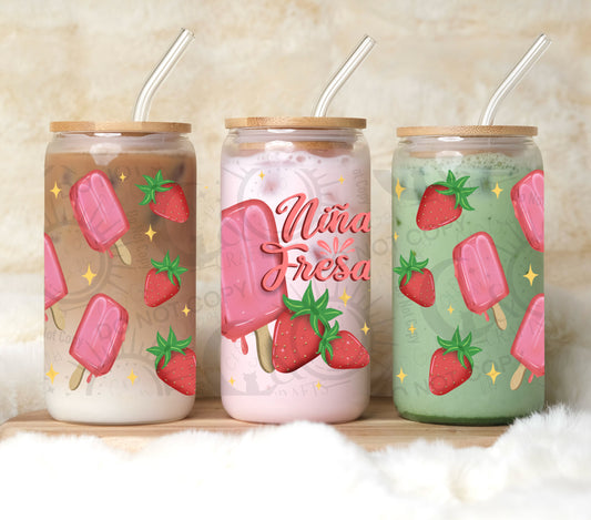 Niña Fresa 16oz PNG
