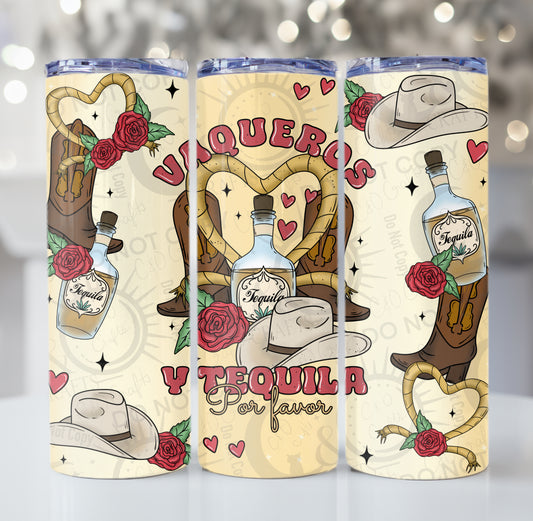 Vaqueros y Tequila 20oz Wrap PNG