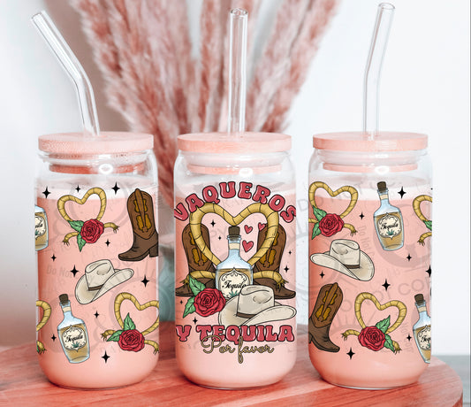 Vaqueros y Tequila 16oz PNG