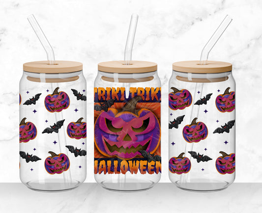 Luchadora Jack-o’-lantern 16oz PNG